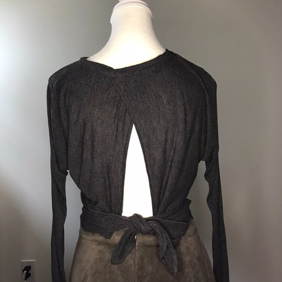 Aritzia Wilfred La Riverie Kite Open Back Long Sleeve | Gray | Size XS - Picture 7 of 10